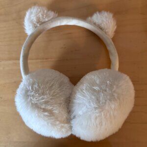 Cute Soft White Women's Cat Earmuffs